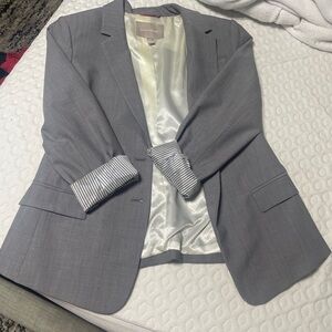 Banana Republic Classic Gray Blazer w/ Pin Stripe Sleeves- Women